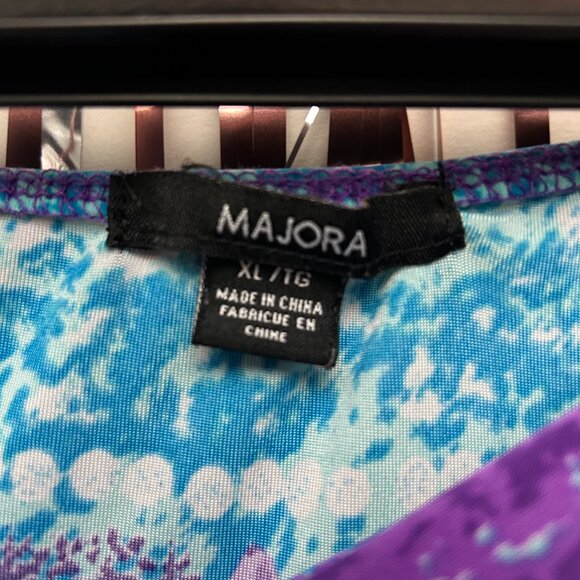 Majora Tube Dress Women Size Extra Large XL Teal Purple Multicolored Cocktail - Picture 3 of 6